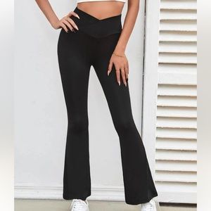 Shein high waisted crossover flares leggings, size S